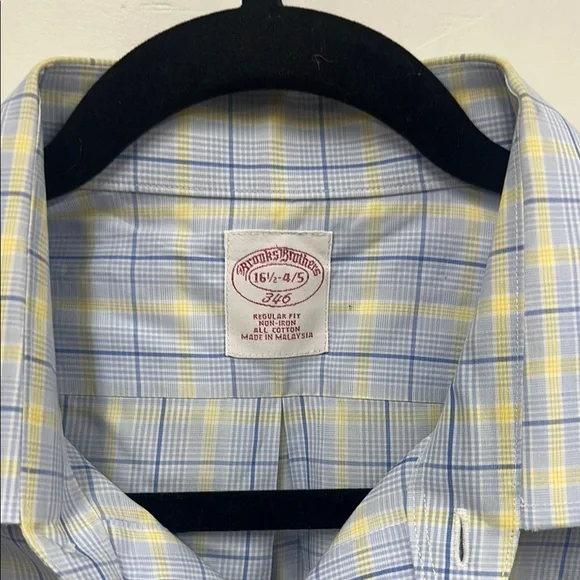 Brooks brothers Men's Blue Checkered Shirt 16.5 - Picture 2 of 6